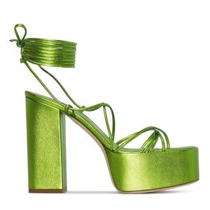 Paris Texas Malena Platform Sandal 38.5 with box Metallic Green - worn once